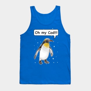 Oh my cod !!! Funny penguin shouting Tank Top